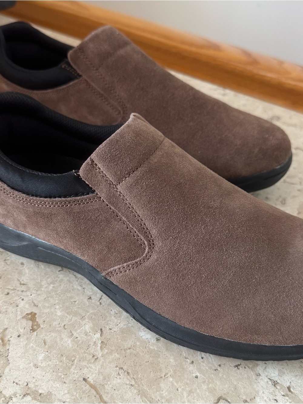 Men's Brown Suede Slip-On Comfort Loafers
